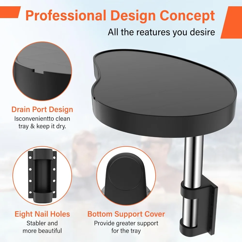 360 ° صينية حوض استحمام ساخن دوارة، طاولة سبا شديدة التحمل غير قابلة للانزلاق مع حامل مشروبات للاستخدام المنزلي المريح #5