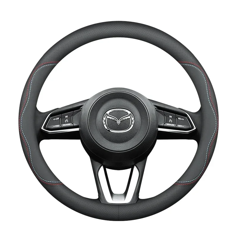 Leather Car Steering Wheel Cover for Mazda 2 3 5 6 CX90 BT-50 CX-60 CX-4 CX5 CX9 CX7 CX3 CX70 CX80 CX50 MX5 MX50 Accessories