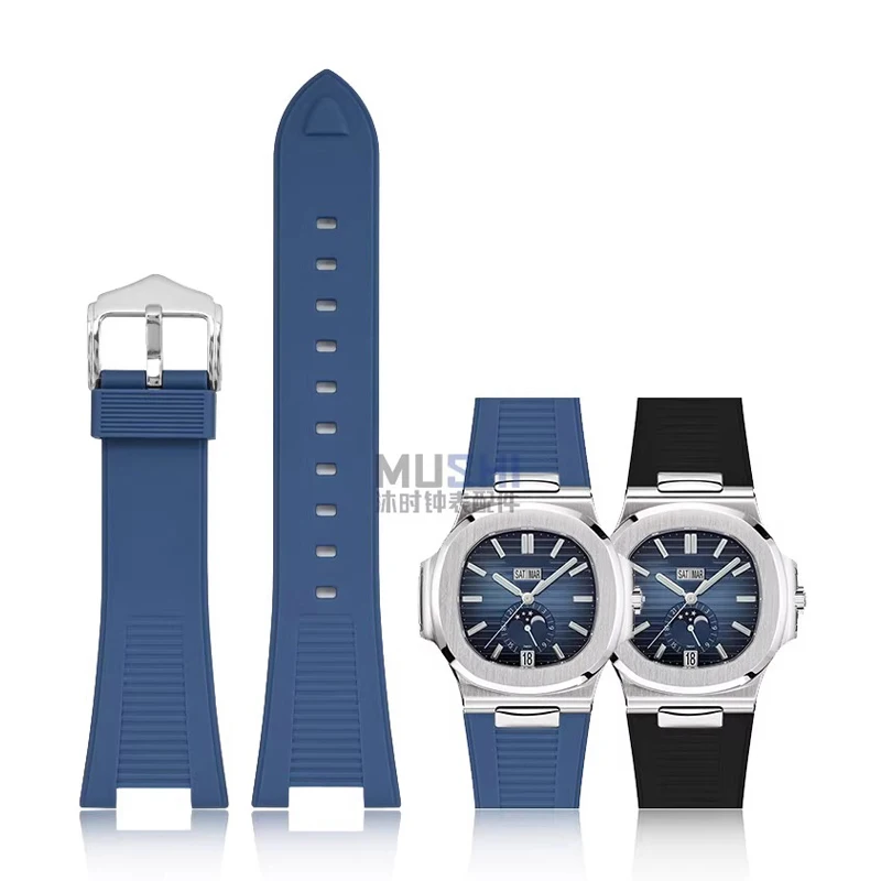 Watch accessories for Patek Philippe Nautilus 5711 5712 5726 5980 liquid silicone watch strap 25mm-12mm Bracelet