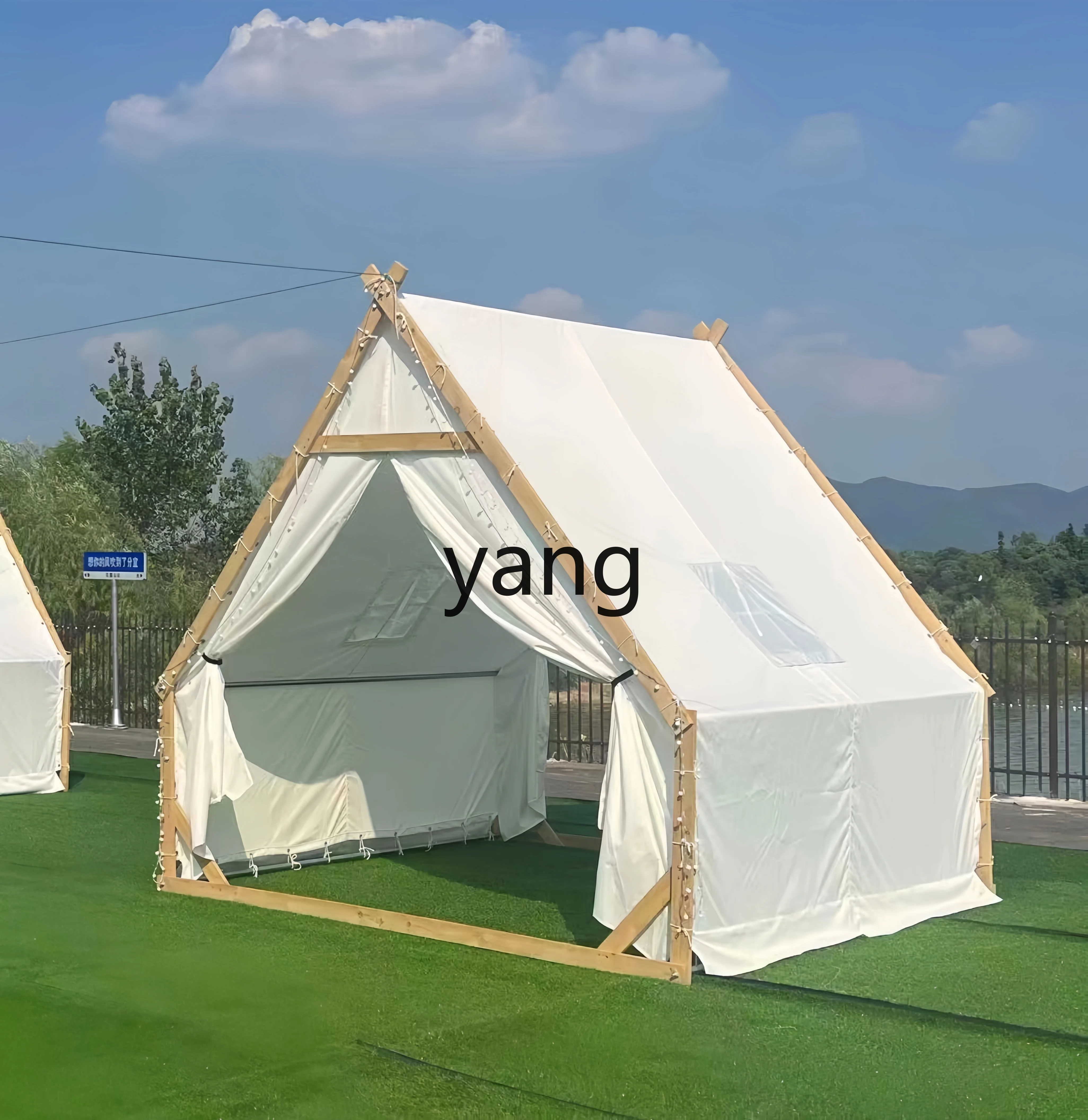 lmm Outdoor Internet Celebrity Triangle Tent Hot Pot BBQ Rainproof Small House Starry Sky Camping Tent