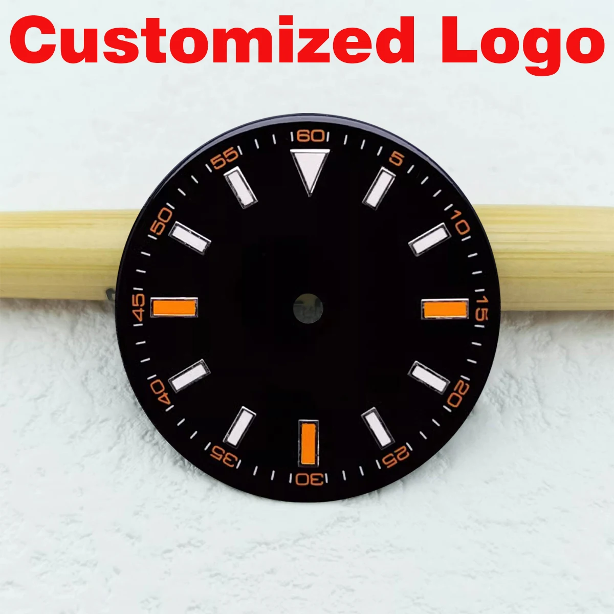 No logo NH35 dial 28.5mm Ice blue luminous Support customized logo Suitable for NH35/8215/2824 movement