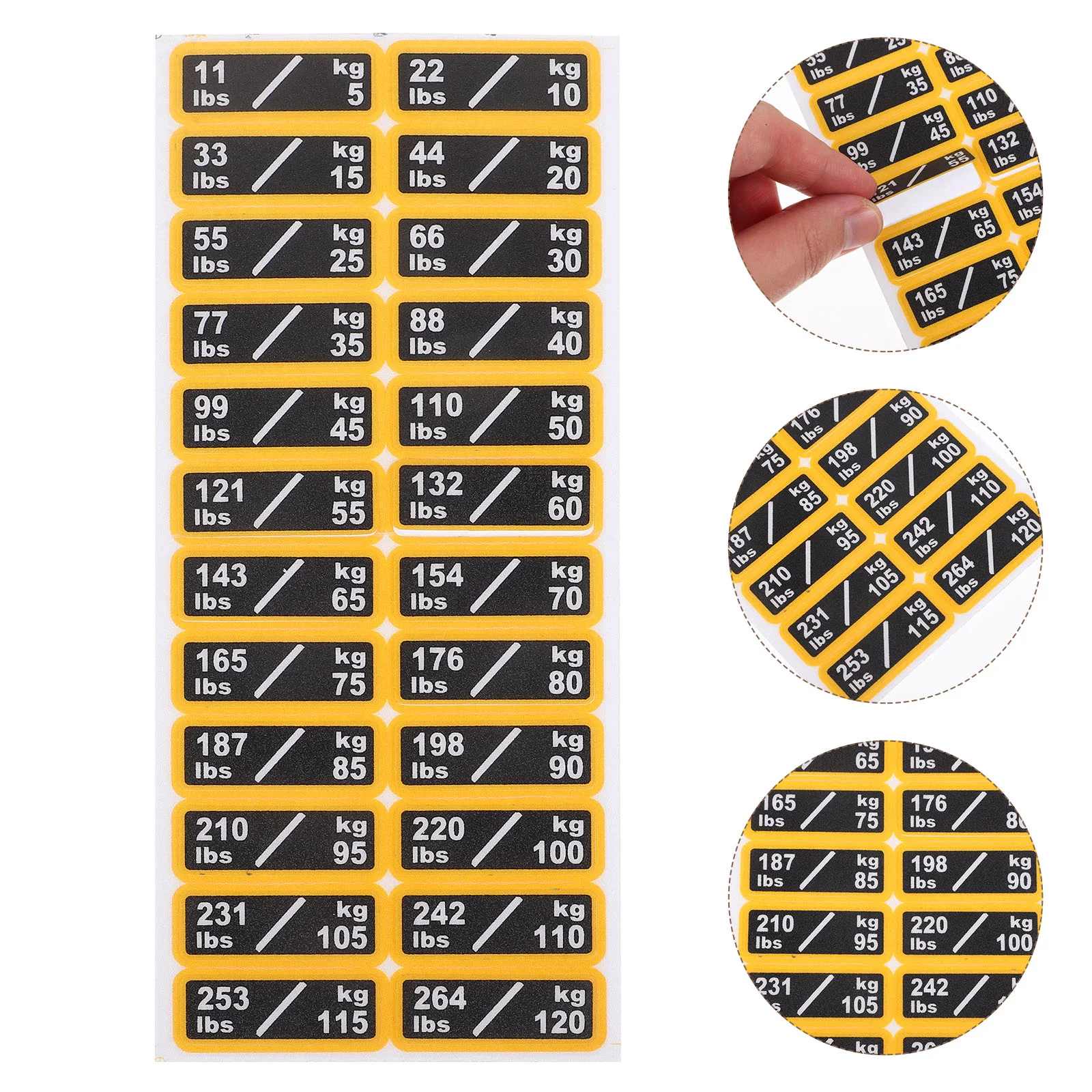 

1 Sheet of Weight Tags Gym Sticky Labels Stickers Equipment Label Stickers Tabs Stickers weight sticker labels