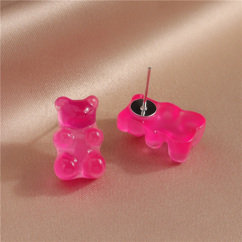 Nette Gummibärchen Ohrstecker für Frauen Candy Farben Tier Baumeln Ohrringe Brincos Femme Mädchen Party Urlaub Schmuck Geschenke – Detail 7