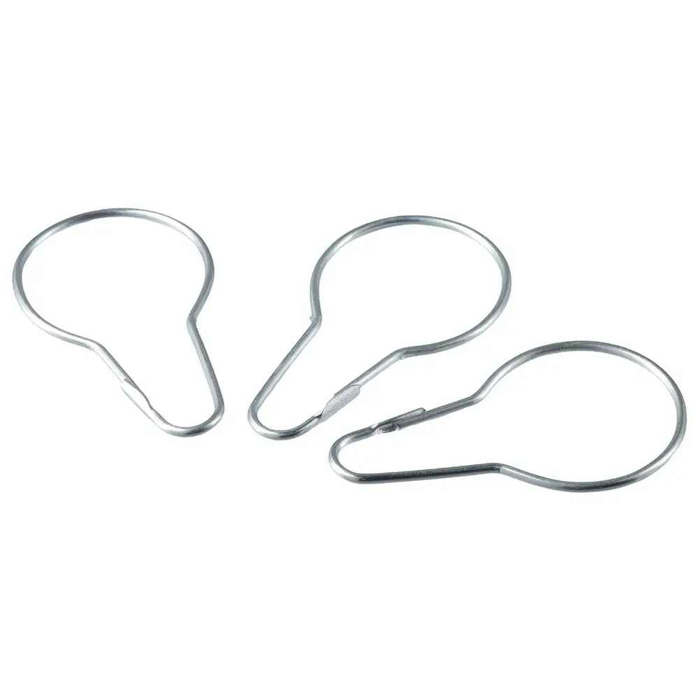 50pcs Antirusting Stainless Steel Shower Curtain Rings Hooks Silver 2.67*1.49 Inch Gourd Buckle Curtain Hooks Bathroom