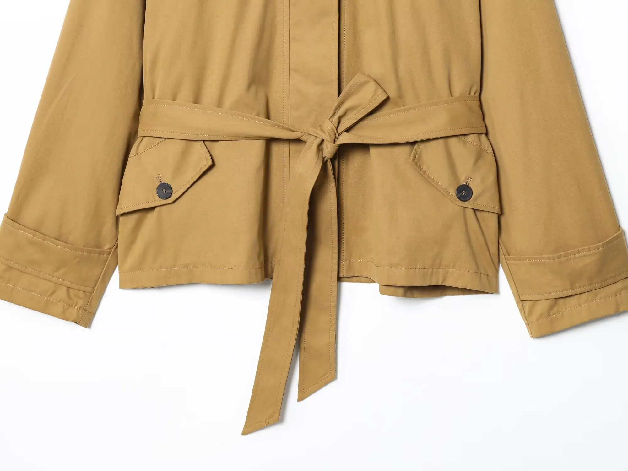 وصل حديثًا لخريف 2025: سترة قصيرة على الطراز الأوروبي والأمريكي مع حزام سترة كاجوال بأكمام طويلة للنساء #5