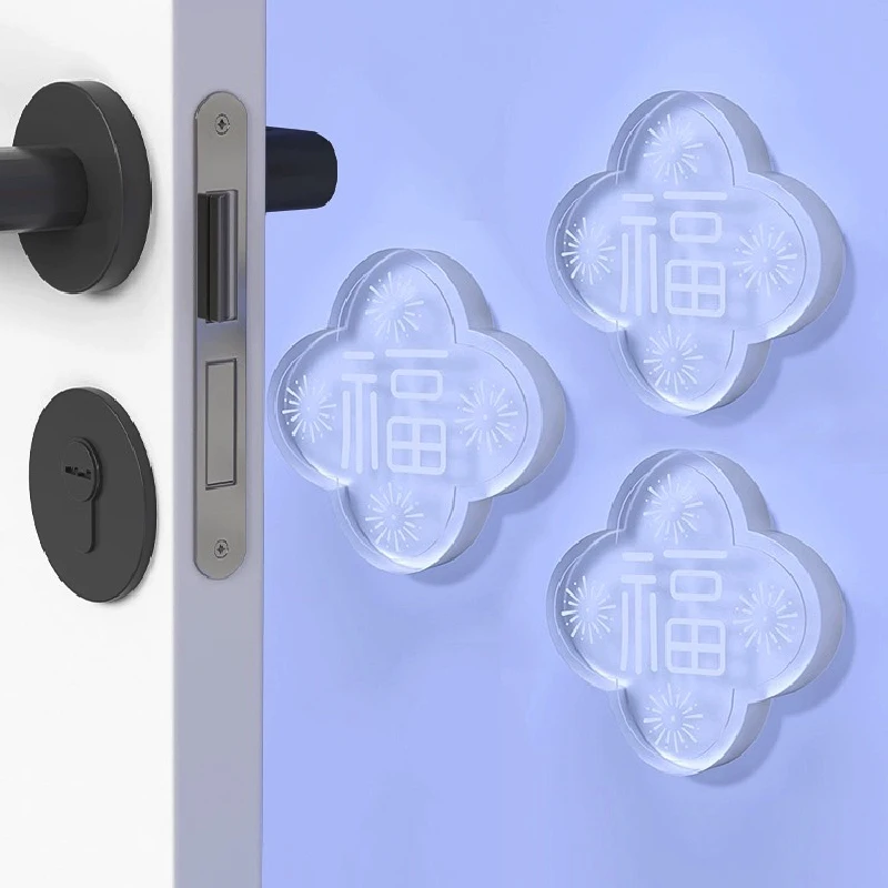 

Transparent No Punching Door Handle Crash Pad Baby Silicone Buffer Door Lock Protective Pads Window Refrigerator Safety Sticker