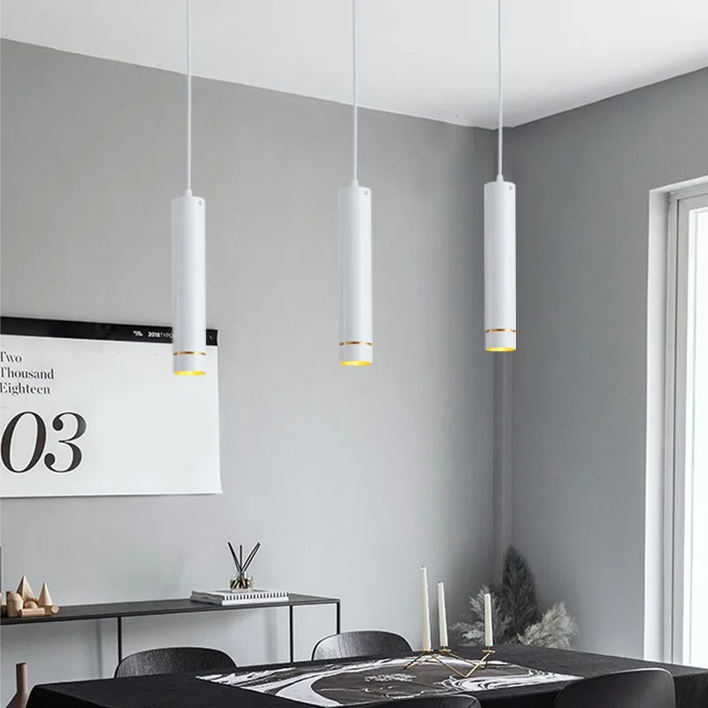 

Illuminating LED Cylindrical Long Tube Pendant Lights, Surface-mounted Ceiling Lights, Drop-wire Downlights, Restaurant Lights