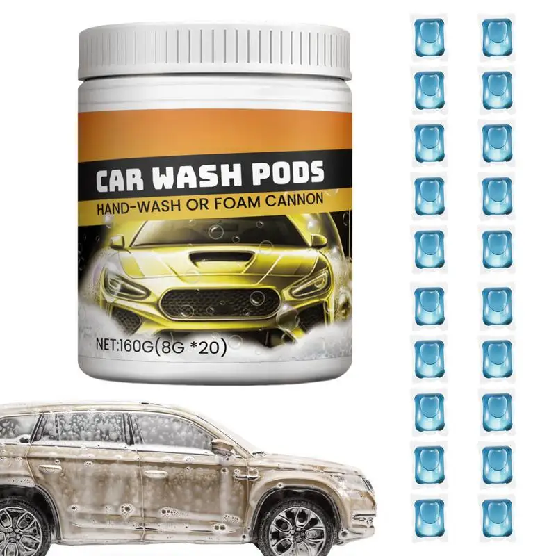 

Car Cleaning Agent 20Pcs Car Wash Beads Car Detergent Fast Dissolving Beads Automotive Stain Remover Car Paint Stain Remover