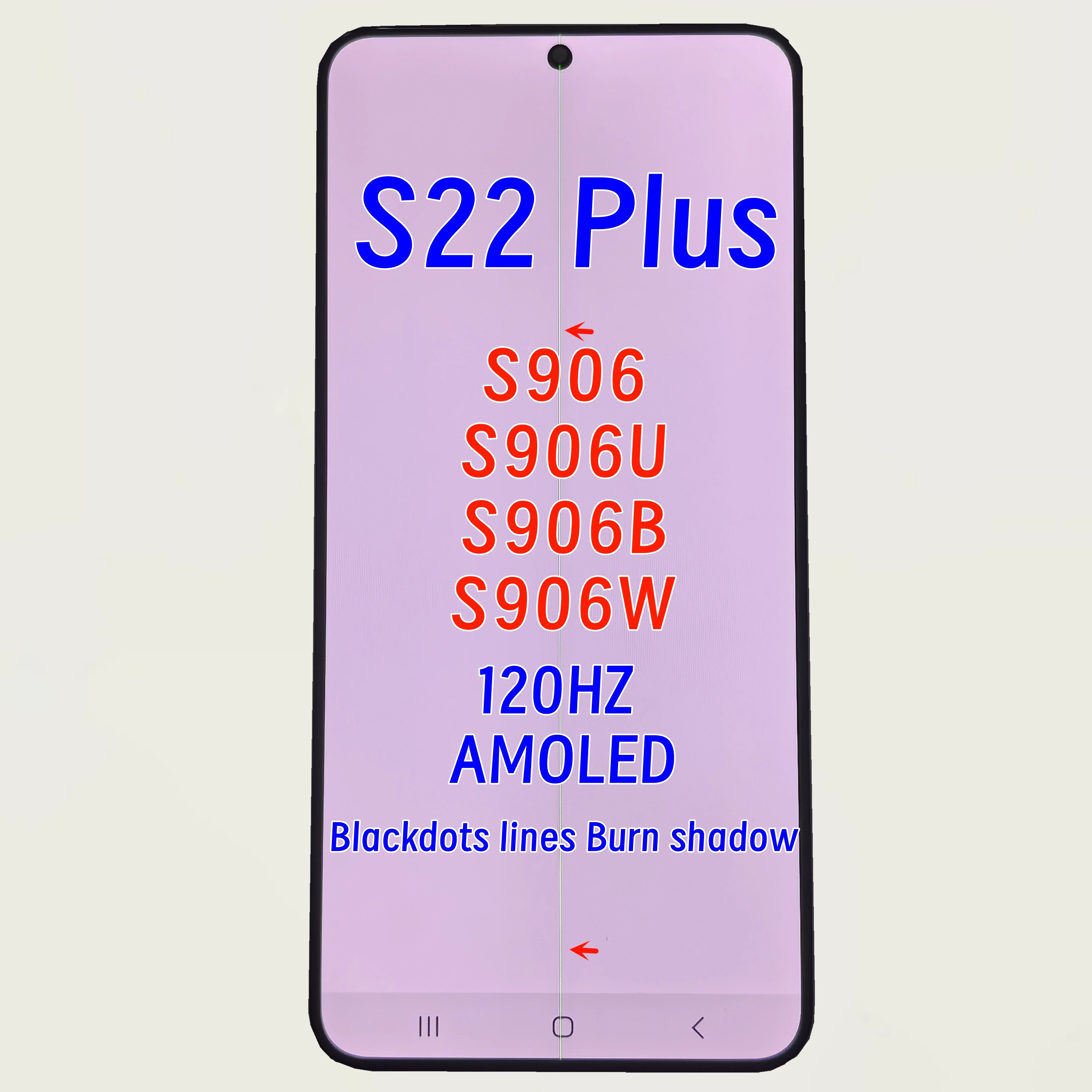 삼성 갤럭시 S22 플러스 5G LCD SM-S906 S906N S906D S906W용 120HZ S22+ AMOLED 디스플레이 터치 스크린 어셈블리. 결함 있음.