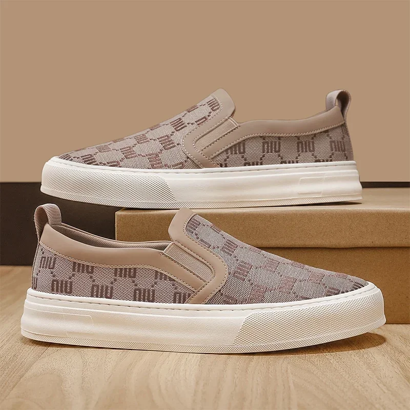 

High-end Brand Summer High-quality Men's Casual Flat Low-top Outdoor Walking Lightweight Shoes with Fashionable Print Design