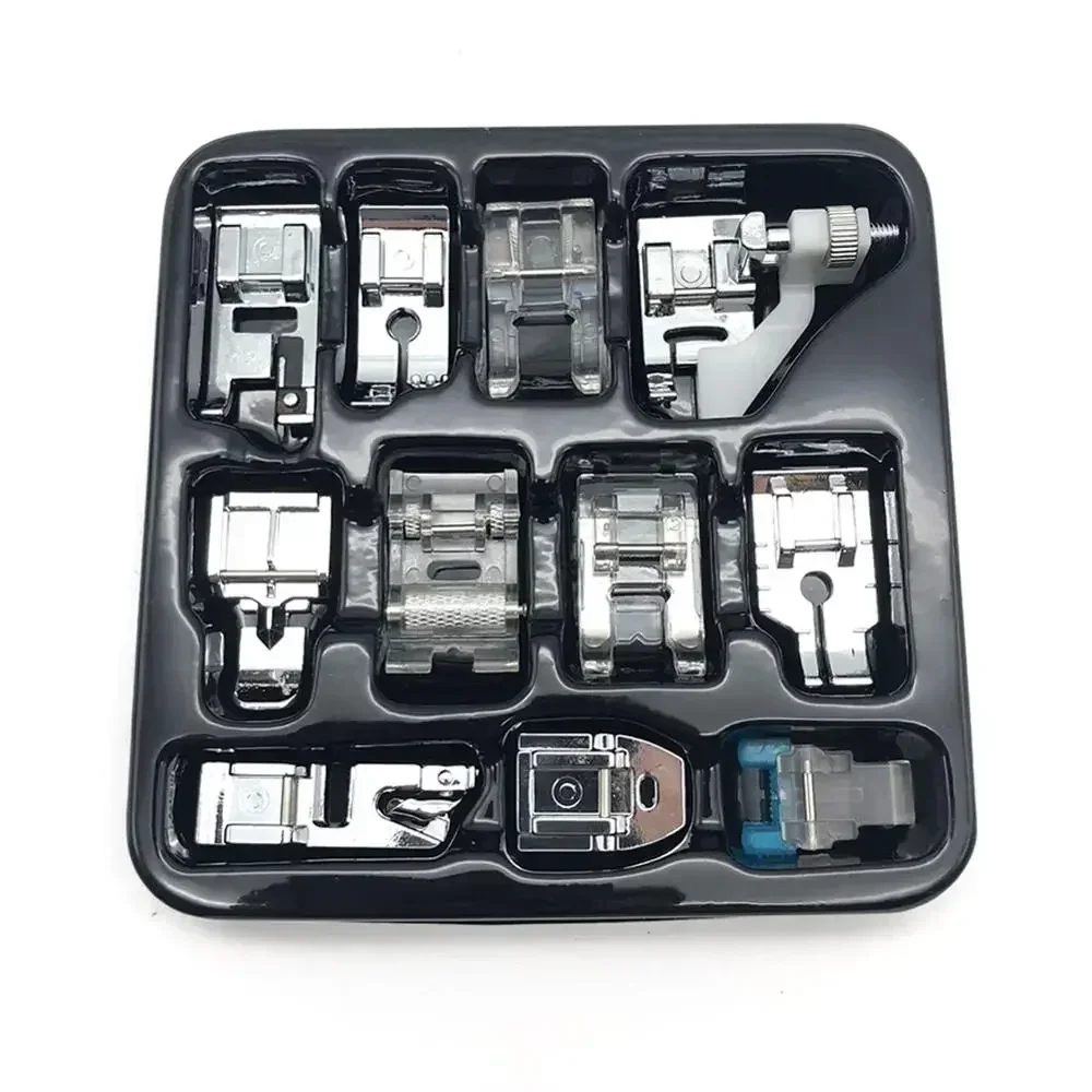 11PCS Presser Foot Kit Set Fabric Presser for Sewing Accessories Fit for Singer Brother Janome Domestic Sewing Machine Parts