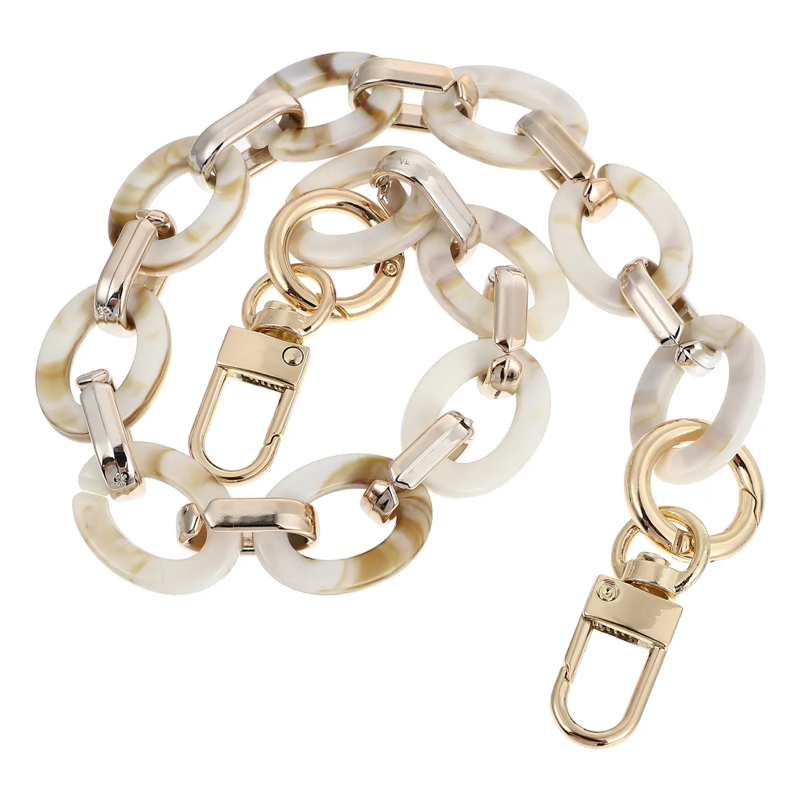 여성을 위한 화려한 레진 가방 체인, 정교하고 가벼운 숄더 스트랩, 패션 핸드백 핸들 교체용, 시크한 액세서리