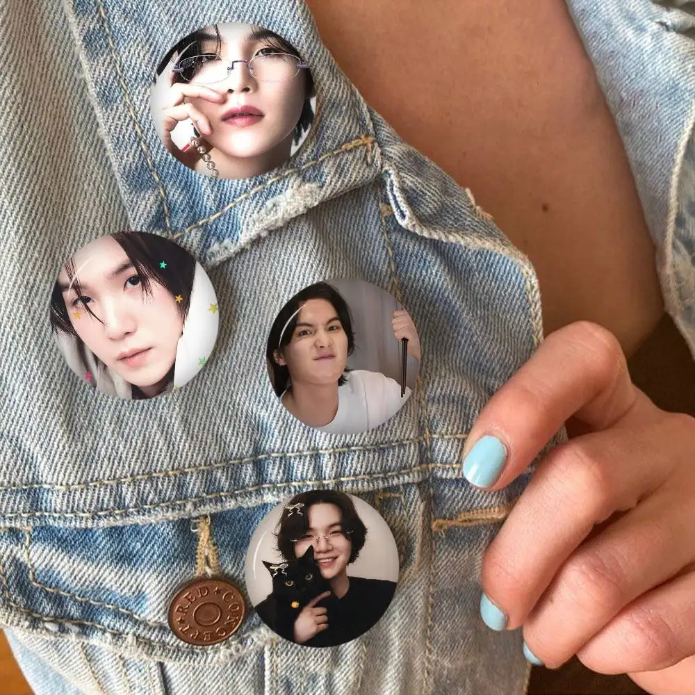Korean idol Brooch Anime Cosplay Badge for Bag Hat Clothes Lapel S-SUGA Pins Fans Gift