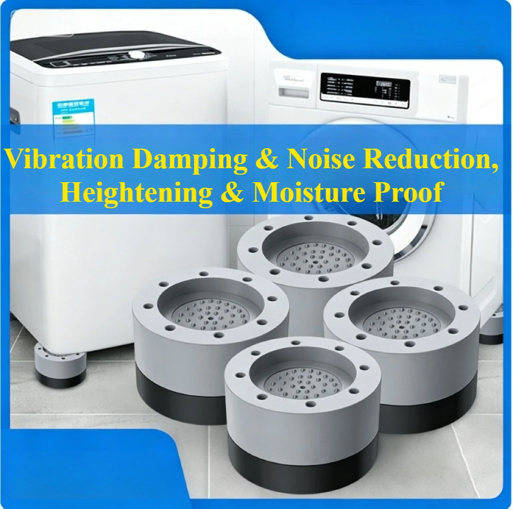 Anti-slip Shock Absorbing Furniture Raiser Pads, Stackable Height Increase Feet for Washing Machine & Refrigerator