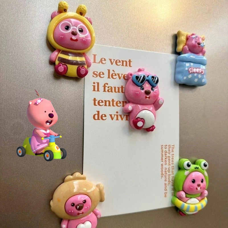 루피 냉장고 자석 스티커, 창의적인 장식 사진 메시지 자석, 만화 관광 기념품 냉장고 스티커, 5 개
