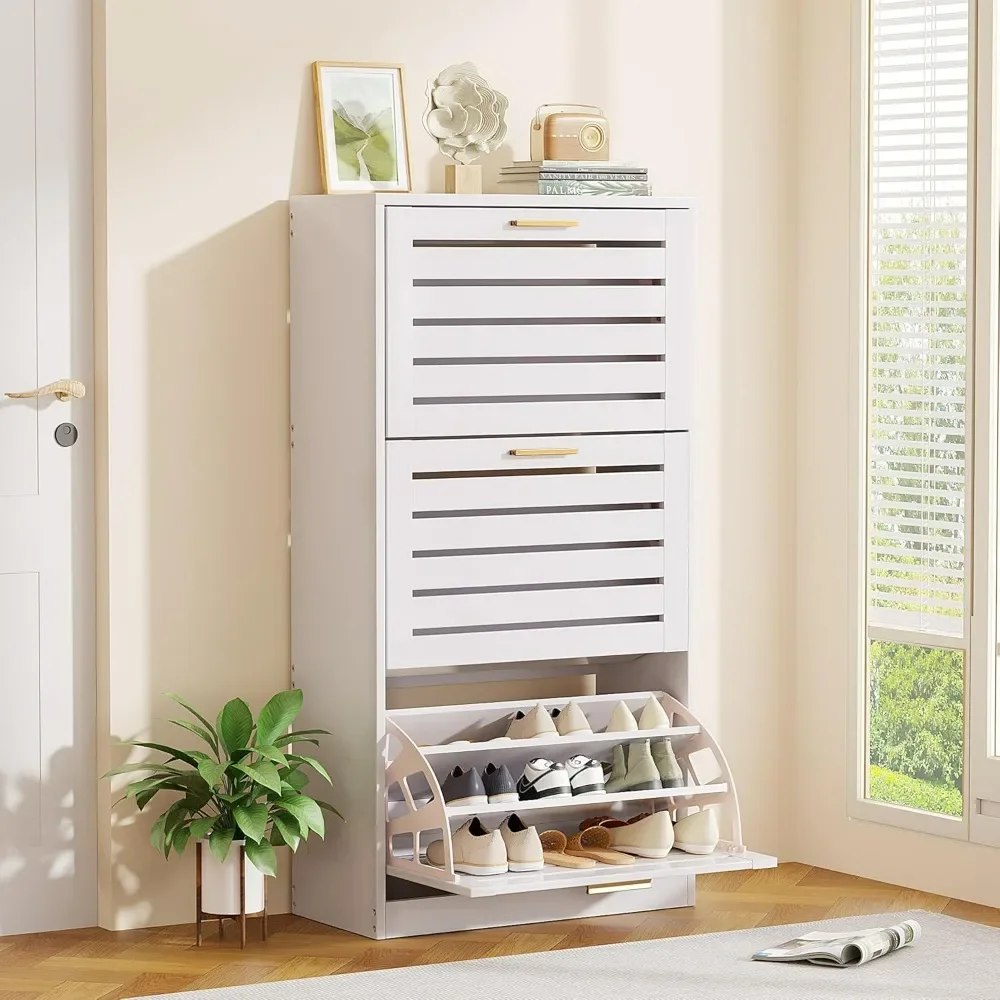 Equipped with 3 flip drawers, ultra-thin hidden independent organizer, suitable for living rooms, large capacity, modern