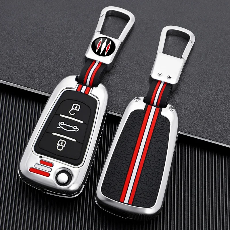 Zinc Alloy Silicone Car Key Case For Great Wall Haval Hover H1 H3 H6 H2 H5 C50 C30 C20R M4 Folding Keychain Remote Control Cover