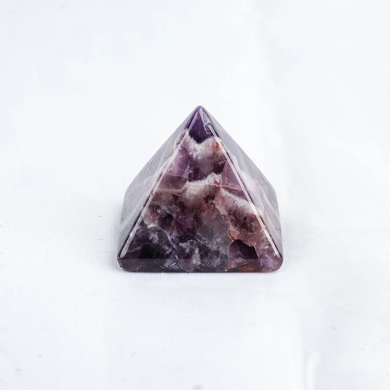 Hand Carved Amethyst Pyramid, Natural Stone, Egyptian Pyramids, Healing Figurine, Crystal Meditation Ornament, Home Decor