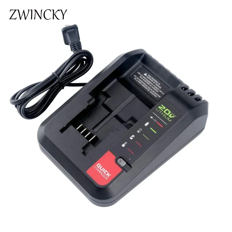 PCC692L 20V MAX Lithium Battery Charger For Black&Decker 20V Battery LBXR20 LBX4020 For Porter Cable 20V Battery PCC685L PCC680L