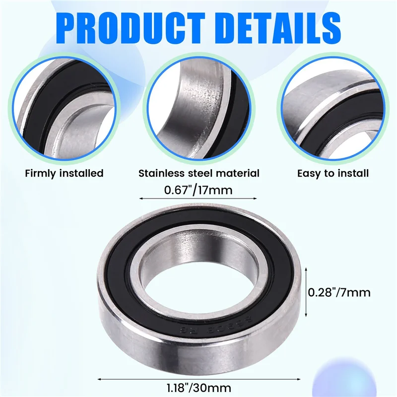 TURE 2X 6903 تحمل مختلط 17X30x7 مللي متر دراجة صيانة خالية تحمل صيانة خالية تحمل للدراجات