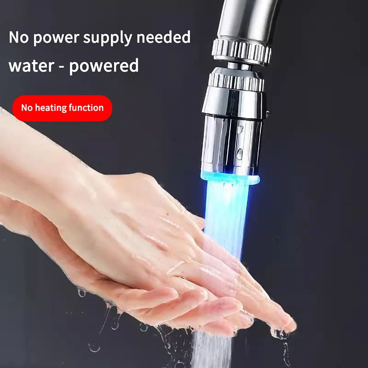Creative Faucet Extender LED Temperature Sensor 3-Color Light-up Faucet Kitchen Bathroom Glow Water Faucet Tap Nozzle Shower