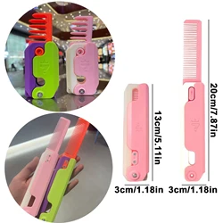 3d Zwaartekracht Rechte Kam Kleine Radijs Mes Kam Schattige Stress Reliëf Fidget Speelgoed Reizen Uit Draagbare Schattige Model Vlinderkam