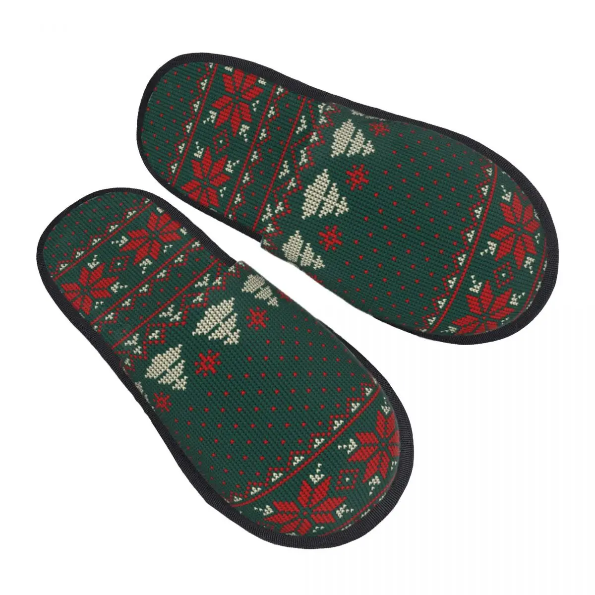 Christmas Santa Claus Xmas House Slippers Non Slip Cozy Household Fur Slides Slippers Indoor