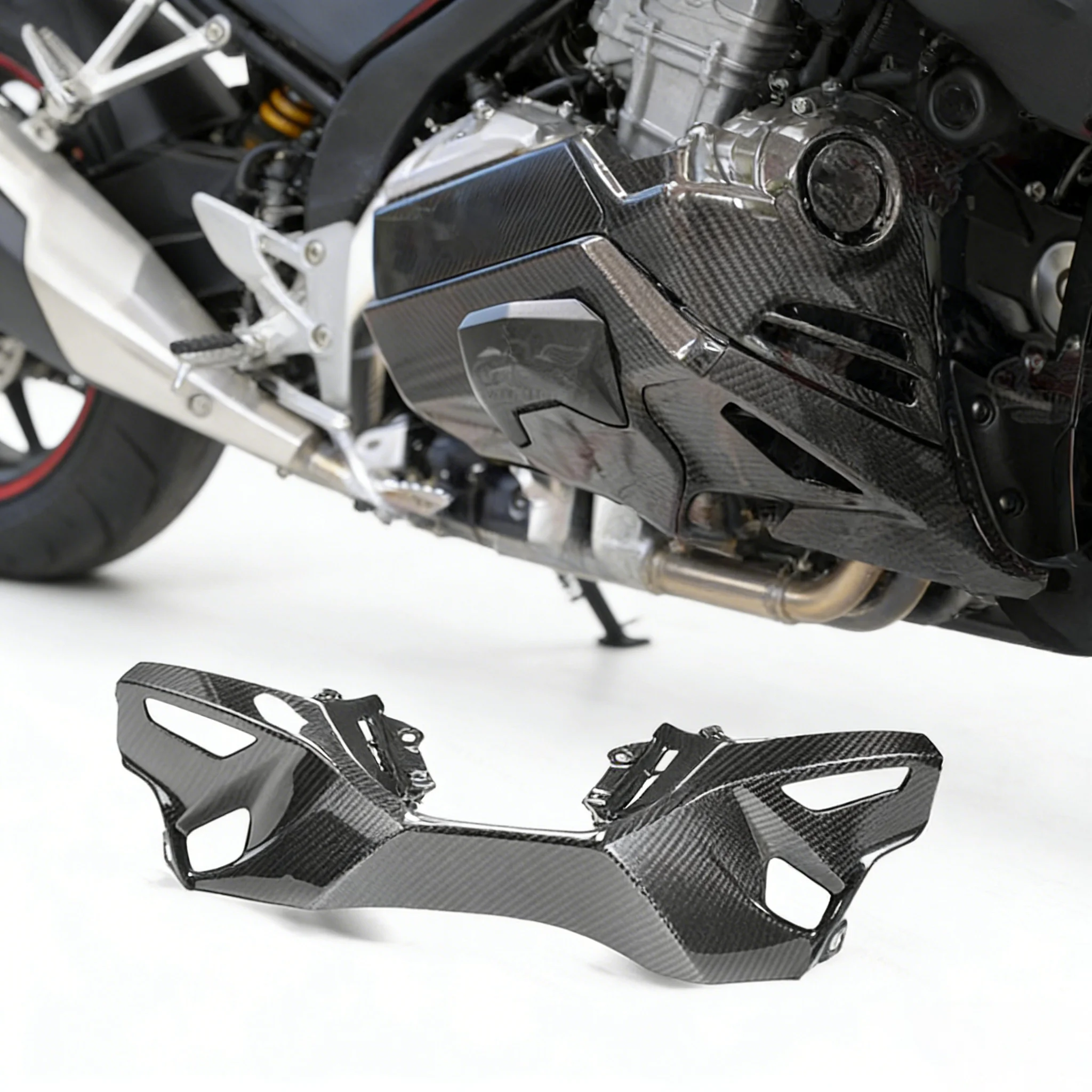 

for Honda Gold Wing GL1800 Blackened Carbon Fiber Engine Decorative Cover Kit Engine chassis front cover F6B