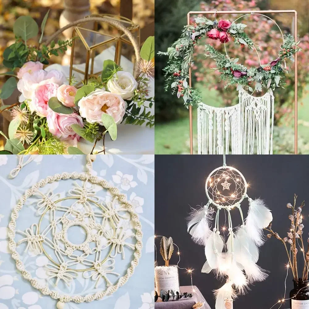 Metal Floral Hoop Gold For Crafts Party Decoration Metal Dream Catcher Ring for Macrame 10cm 15cm 20cm 25cm 30cm