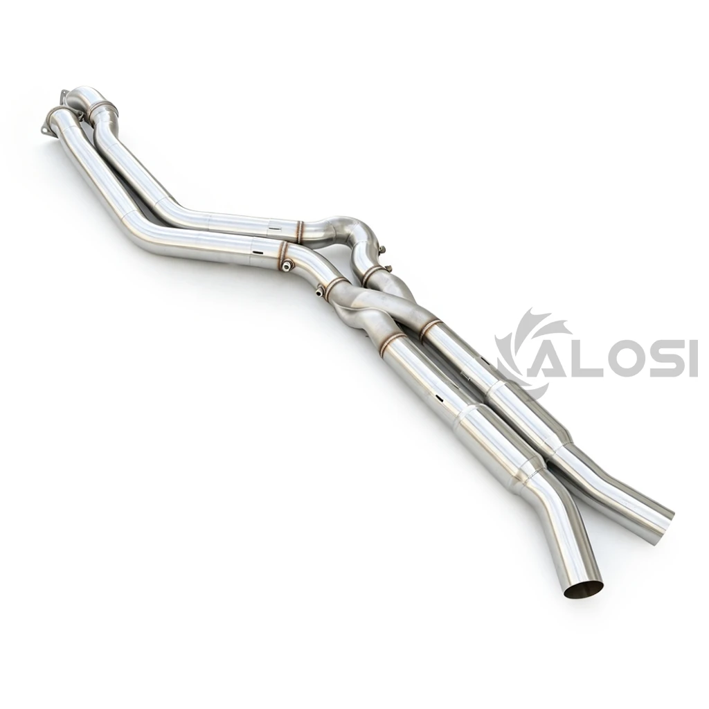 High Performance Z Shape Exhaust Mid Pipe with Resonator for BMW G80 M3 G81 M3 Touring G82 M4 Racing Exhaust Mid Section