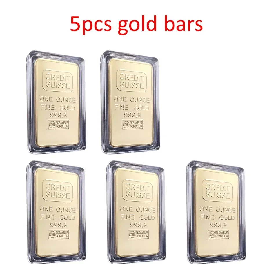 NONE 1/5/10/20 Stück 1 Oz Suisse Goldbarren Goldbarren Schweizer Goldbarren Nachbildung Goldbarren mit verschiedenen Serienlasernummern 5