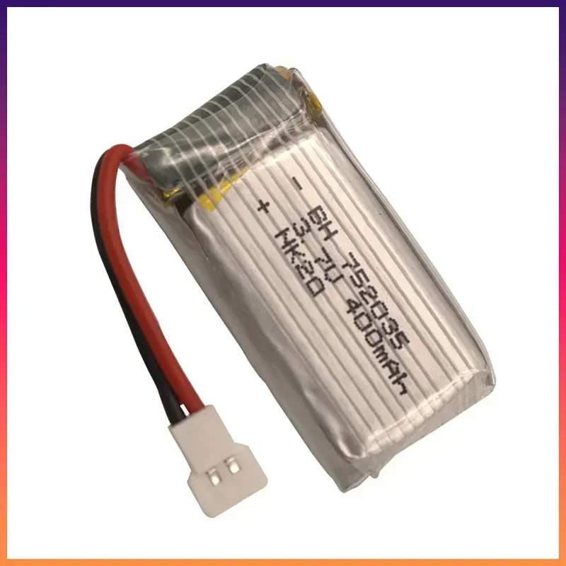 752035 400mah Polymer Lithium Ion Battery for Hubsan X4 H107 H107L H107D JD385 JD388 Remote Control Drone Battery