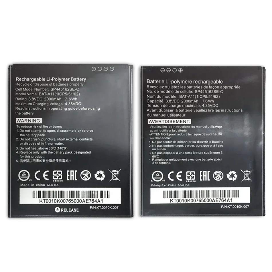 

BAT-A11 Replacement Battery For Acer Liquid Z410 Z330 T01 Mobile Cell Phone Batterie Accumulato Bateria 2000mAh Tracking Number