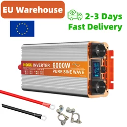 Inwerter sinusoidalny 12v 24v 48v 220v 4000w 5000W 6000W konwerter zasilania wtyczka europejska Inversor De Corriente Para Coche Off Grid