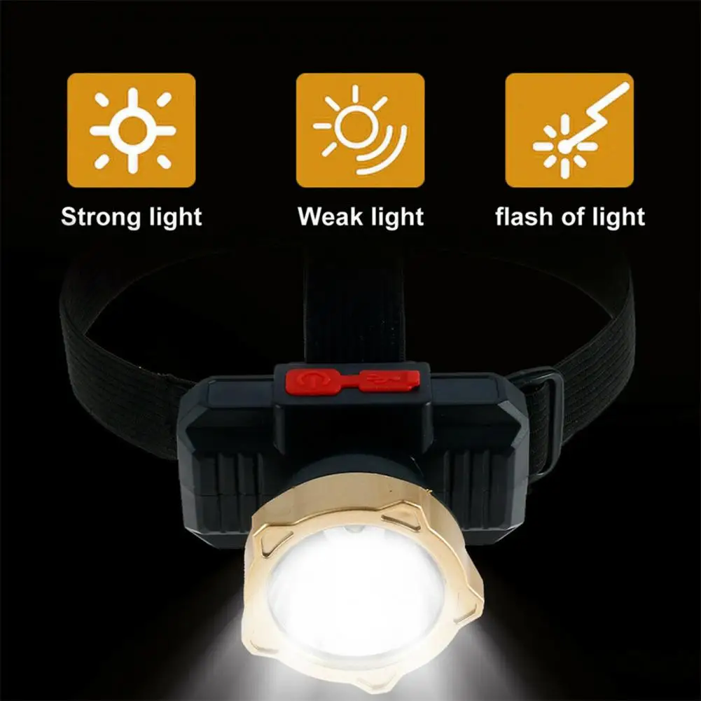 Lightweight  Great Battery Powered LED Headlamp Shockproof Head Torch Weather Resistant   for Hunting