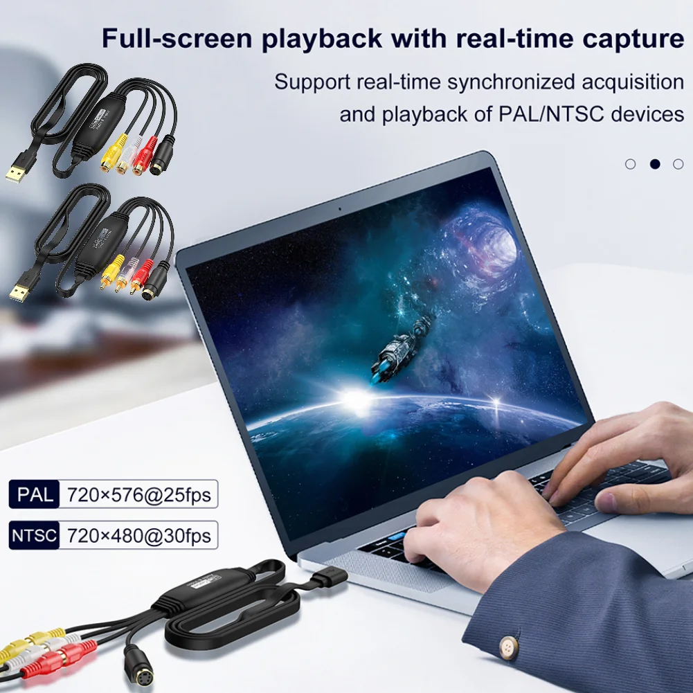 USB Video Capture Card VHS TV DVD VCR Audio Grabber Adapter Card USB To AV Video Capture Adapter for PC VHS to Digital Converter
