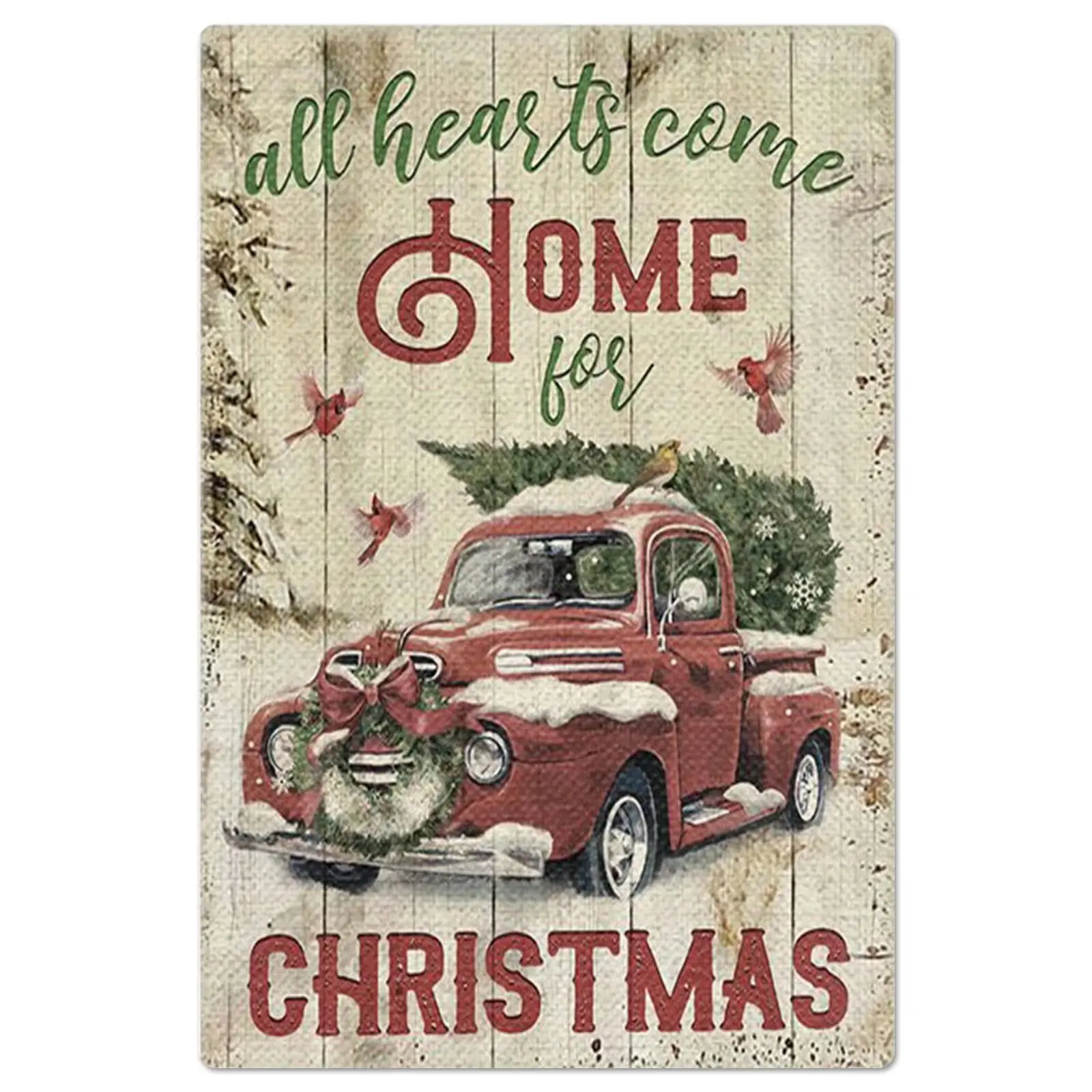 Винтажная металлическая доска, подвесные знаки в стиле ретро, красный грузовик, рождественская елка, все слышит, прийти домой на Рождество, для дома, гостиной, бара, гаража