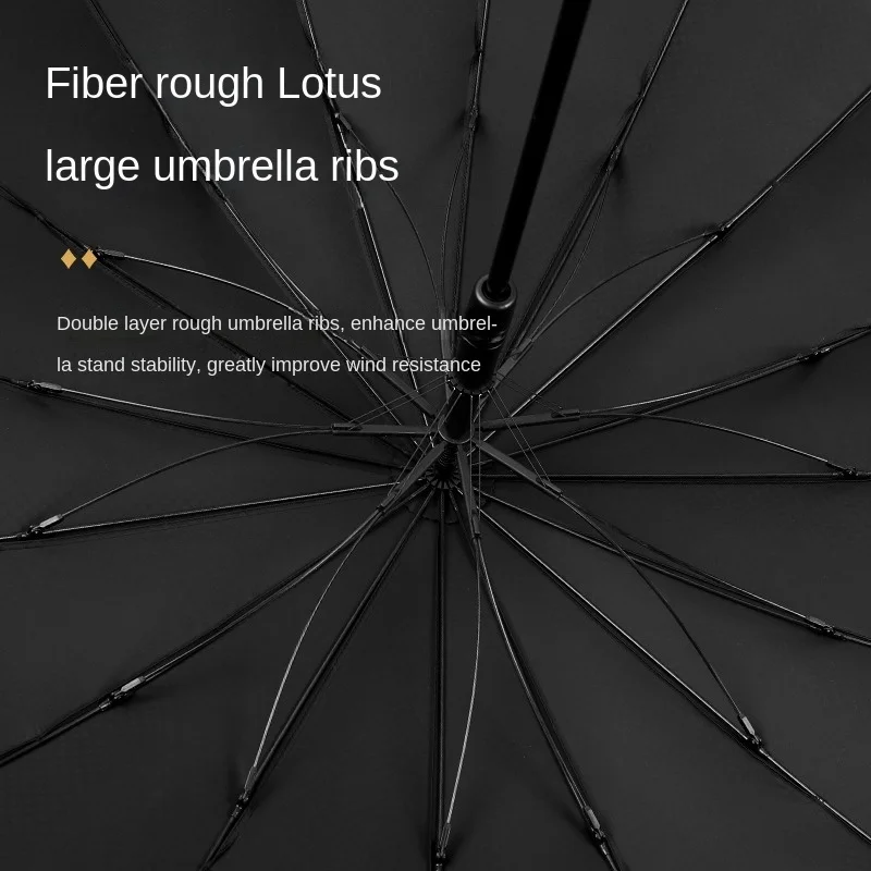Vintage Straight Handle Umbrella Luxury Wooden Long Handle Umbrella 16K Windproof Reinforced Men Large Business Umbrellas Gifts