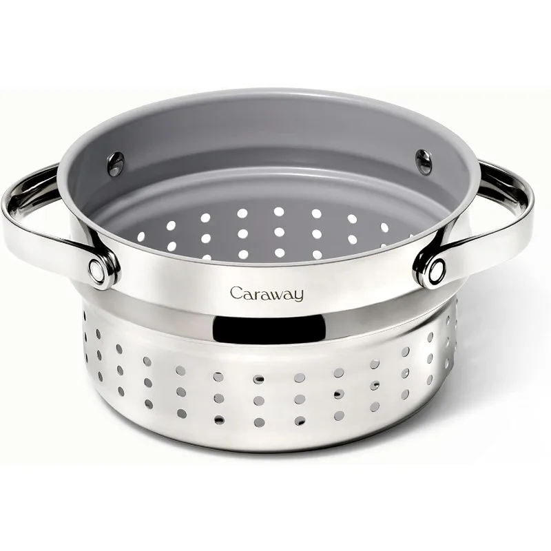 

Steamer - Stainless Steel Steamer with Handles - Non Stick, Non Toxic Coating - Steam Veggies, Seafood