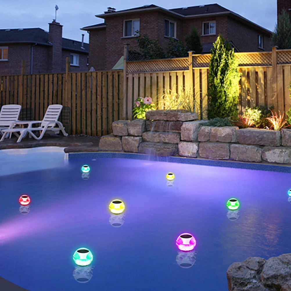 

Rechargeable Floating Pool Lights Solar Lamp Swimming Pools White Built-in LED