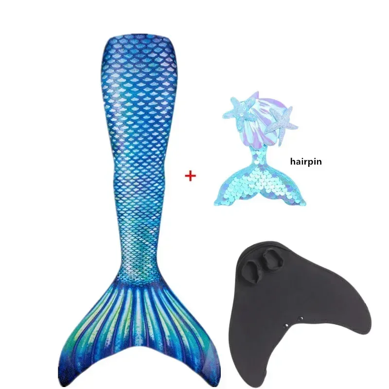 Girls Little Mermaid Tails Can Add Monofin Swimming Tail For Kids Adults Summer Dress Swimmable Suit Mermaid Costume