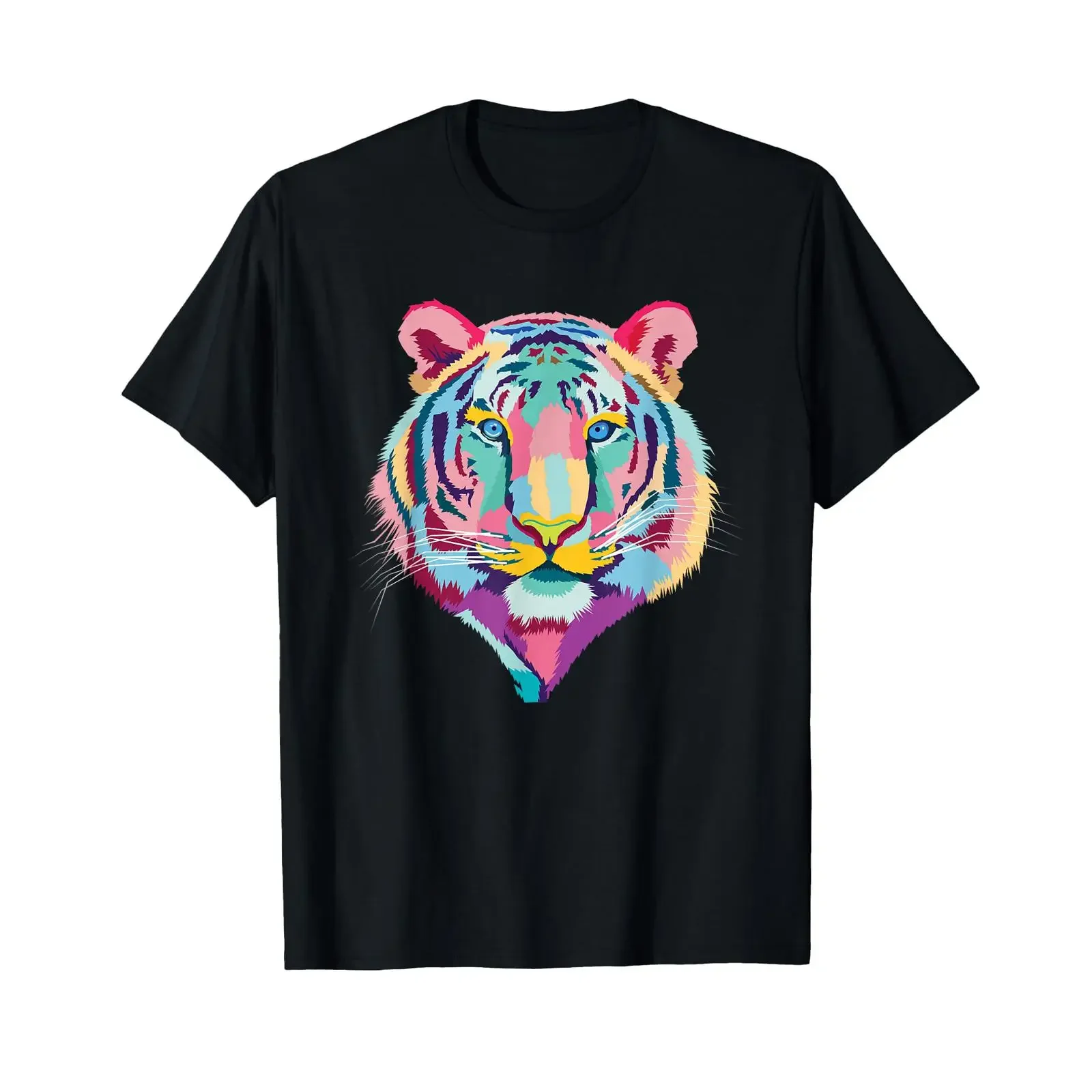 Colorful Bengal Tiger Head Vibrant Jungle Feline Art T Shirt vintage Washed Comfortable Stretched Stylish streetwear Slightly