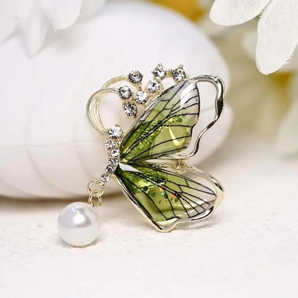 Mode Libelle/Schmetterling Geformt Broschen Strass Legierung Abzeichen Pin Imitation Perle Anzug Kragen Pins Kleidung Zubehör