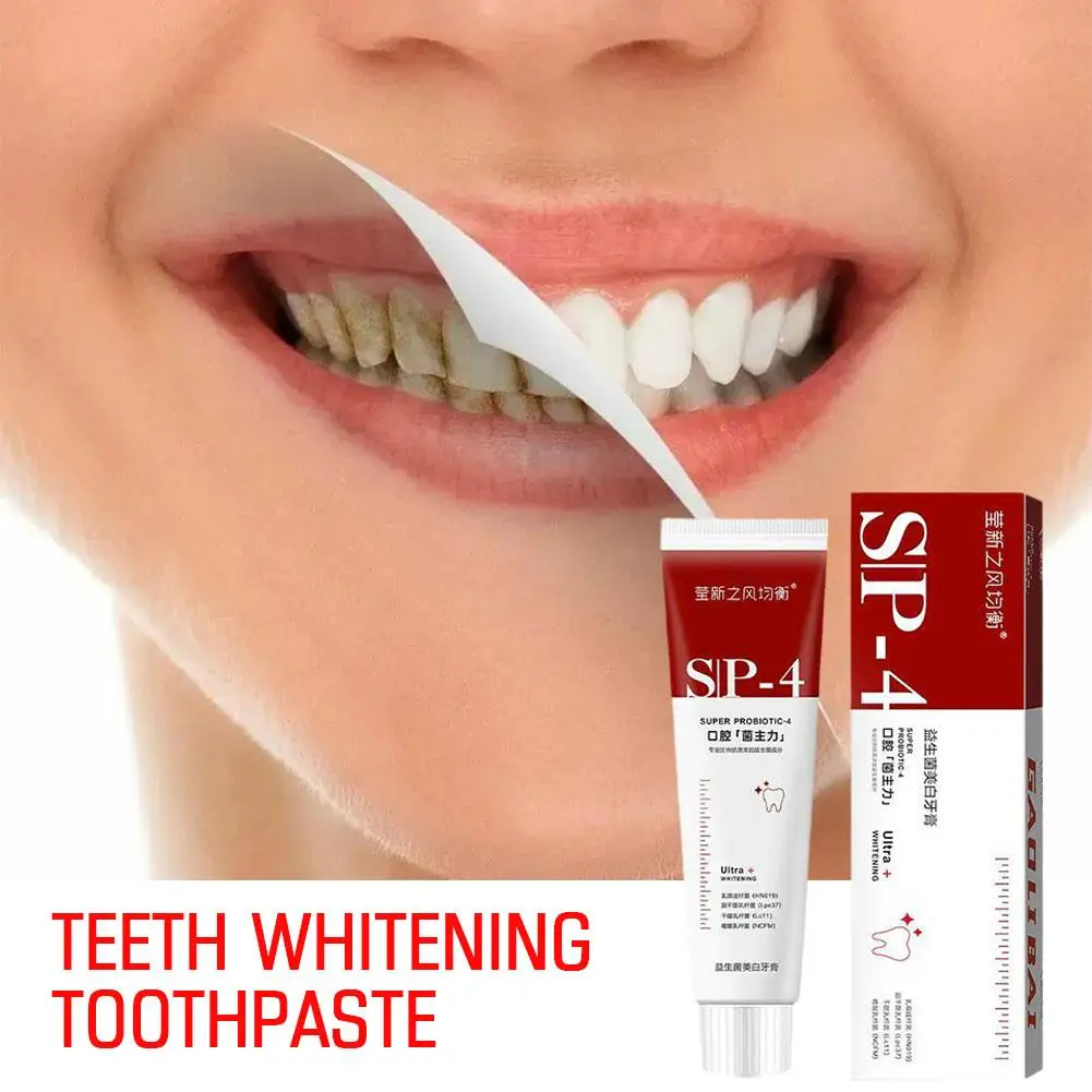 Blanchiment des dents probiotiques tache Remodelé Dentifrice pâte ReLabels ing Dentifrice Soins SP-4 Améliorer les dents buccales