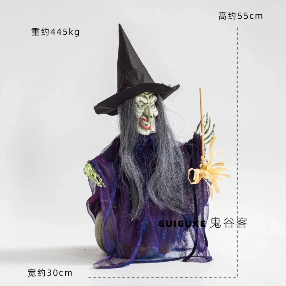 New Halloween Decoration New Bouncing Witch Haunted House Secret Room Amusement Park Electric Induction Voice Controlled Witch