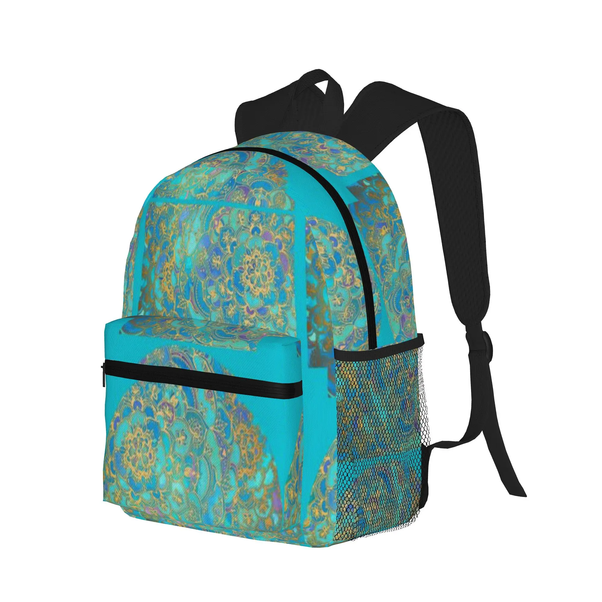 Sapphire   Jade Stained Glass Mandalas  Casual Backpack for Students and Adults Student