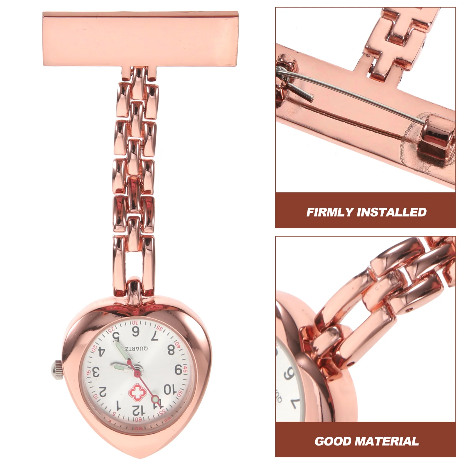 

Pocket Watch Heart-shaped Alloy Hanging Table Ladies Nurse Scrub Case for Nurses Nursing