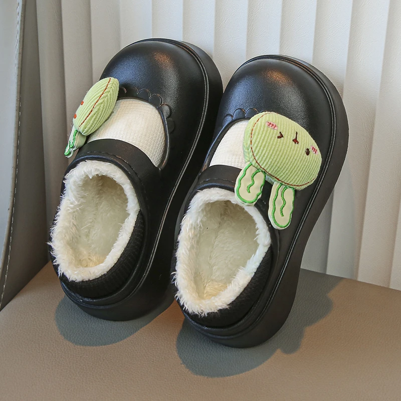 Winter Children Kids Girl Mules Warm Clogs Crock Sandals Cute Cartoon Rabbit Carrot Garden Slippers Baby Shoes For Teens Girls