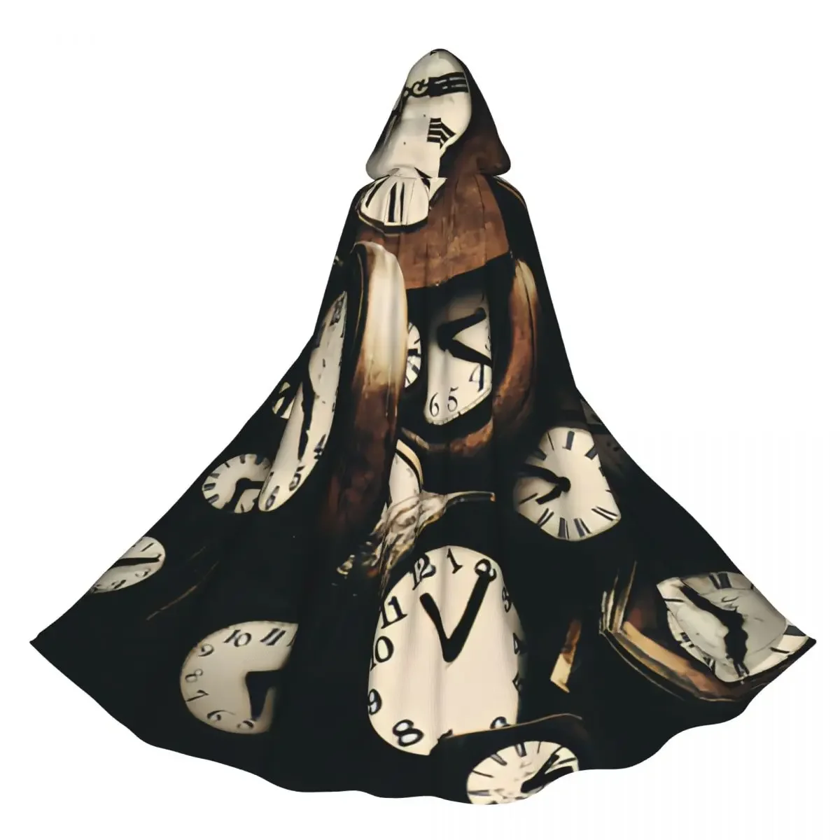 Cosplay Medieval Costumes Vintage Clocks Hooded Cloak Capes Long Robes Jackets Coat Carnival