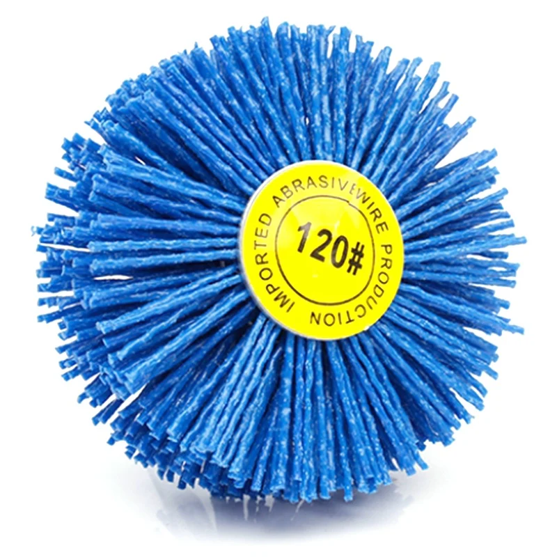 4 Pieces 80X30x6mm Drill Abrasive Wire Grinding Wheel Nylon Bristle Polishing Brush For Wood Furniture Mahogany Finish